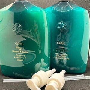 Oribe Moisture & Control Shampoo and Intense Conditioner 33.8 oz W/ PUMPS